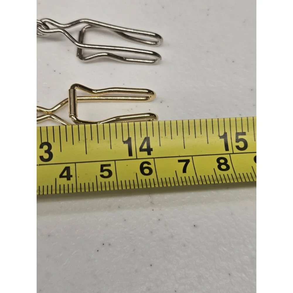Set of 2 Vintage Style Pocket Watch Chains Gold and Silver Tone Curb Link 14.5